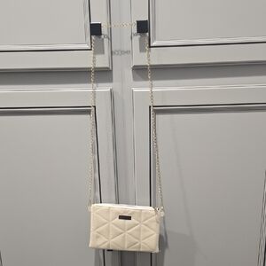 Elegant Cream Quilted Crossbody Bag